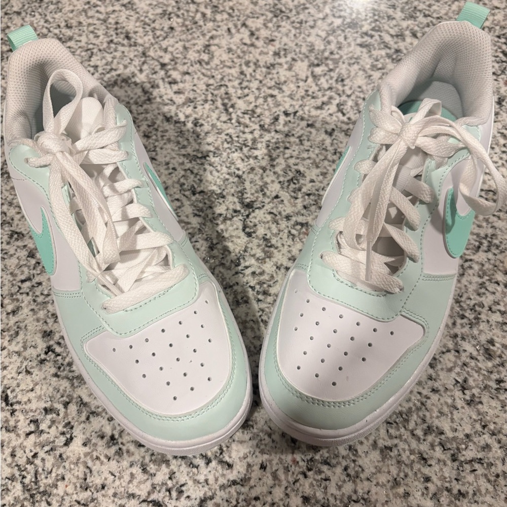 Mint Green and White Sneakers